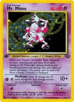 Mr. Mime (6) - JU 006 Pokemon - Damaged / Poor - Image 1