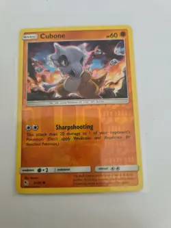 pokemon Cubone Hidden Fates 37/68 reverse holo rare - Image 1
