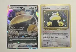 Snorlax GX + Snorlax XY179 English Holo Foil Pokemon TCG 2-Card Lot - Image 1