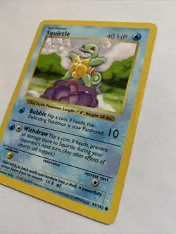 Rare Base Set Shadowless Squirtle 63/102 Near Mint / LP Pokemon Card - Image 4
