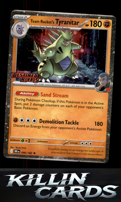 Team Rocket's Tyranitar (Prerelease) 096/182 Pokemon Rare Miscellaneous Cards & - Image 1