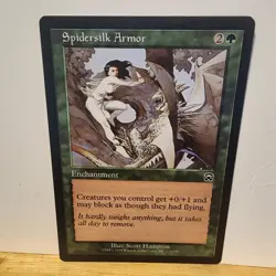 MTG Magic the Gathering Spidersilk Armor (273/350) Mercadian Masques LP - Image 1