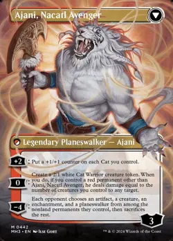 Mtg Ajani, Nacatl Pariah 0442 MH3 Borderless NM - Image 2