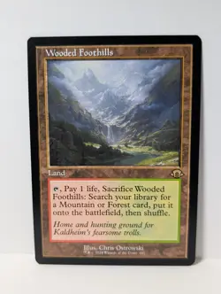 Wooded Foothills - Retro Frame - Modern Horizons 3 MH3 - NM - MTG Fetch Land - Image 1
