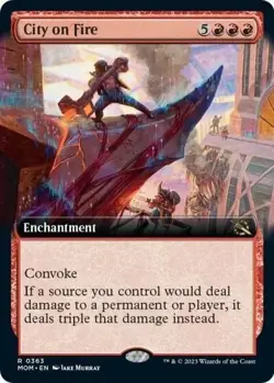 City on Fire (Extended Art) 363 March of the Machine Magic: The Gathering NM - Image 3