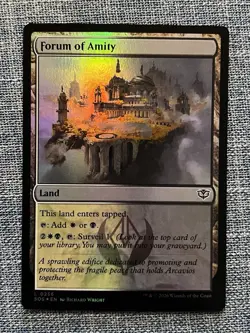 Wizards Magic The Gathering Forum of Amity Land Foil SOS White Black 0256 - Image 1