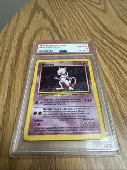 1999 Pokemon Base Set Mewtwo Holo Rare #10 NM-MT PSA 8 - Image 1