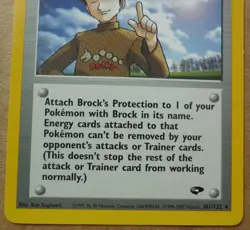 Brock's Protection 101/132 Rare Non-Holo Gym Challenge Pokemon Trainer NM - Image 3