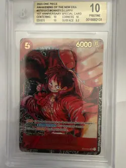 2023 One Piece Awakening New Era 1st Anniversary Monkey D Luffy #ST01-012 BGS 10 - Image 1
