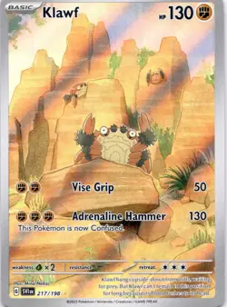 Klawf 217/198 Illustration Rare Scarlet & Violet Pokemon Holo Near Mint - Image 1