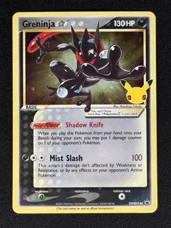 Pokemon Greninja Gold Star 144 Celebrations Black Promo Near Mint SWSH144 NM - Image 2