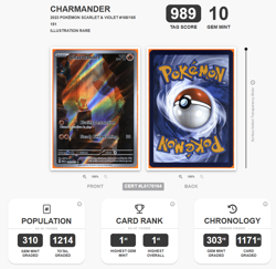 2023 Pokemon SV 151 Set 168/165 Charmander Illustration Rare TAG 10 (989) - Image 4
