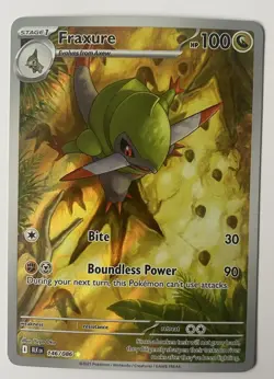 Pokemon TCG Fraxure 146/086 Illustration Black Bolt SV Rare Card NM Condition - Image 1
