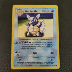 Pokemon Wartortle 42/102 Base Set Shadowless Regular Card Moderately Played - Image 1