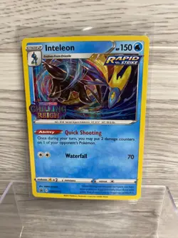 Inteleon SWSH113 Sword & Shield Black Star Promo Stamped Holo Pokemon Card - Image 1