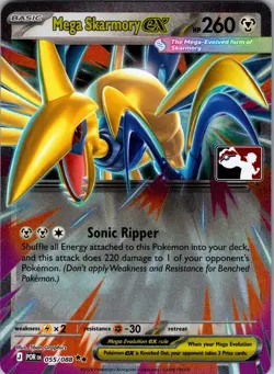 Mega Skarmory ex 055/088 Double Rare Prize Pack Series Cards Pokemon Holo NM - Image 1