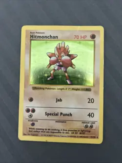 Pokemon TCG Hitmonchan Holo Rare Card Base Set - Image 1