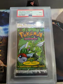 1999 WOTC Pokemon Jungle 1st Edition Scyther Art MINT PSA 9 Graded Booster Pack - Image 1
