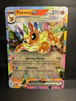 Pokemon TCG Flareon EX Prismatic Evolutions Double Rare Holo Card 014/131 - Image 1