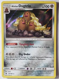 HOLO Alolan Dugtrio 87/149 - Sun Moon Pokemon Card - $2 Combined Shipping - Image 1
