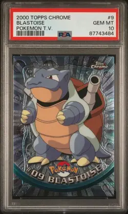 2000 TOPPS CHROME POKEMON T.V. #9 BLASTOISE PSA 10 FOIL - Image 1