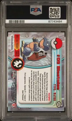 2000 TOPPS CHROME POKEMON T.V. #9 BLASTOISE PSA 10 FOIL - Image 2