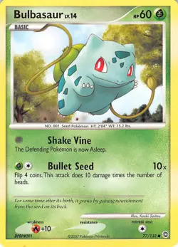 Bulbasaur 77/132 Common Secret Wonders Pokemon Moderately Played - Image 1