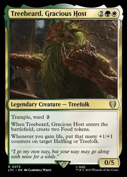 Treebeard, Gracious Host 0073 Non Foil Rare LOTR Commander MTG Near Mint - Image 1
