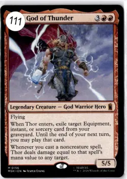 Thor, God of Thunder 156 Mythic Marvel Super Heroes Magic: The Gathering NM - Image 1