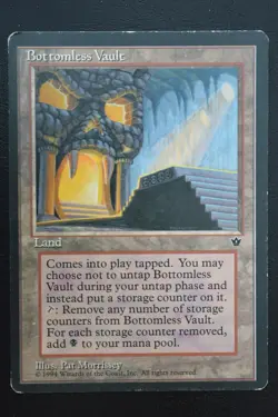 Magic The Gathering MTG BOTTOMLESS VAULT Fallen Empires HP Heavily Played - Image 1
