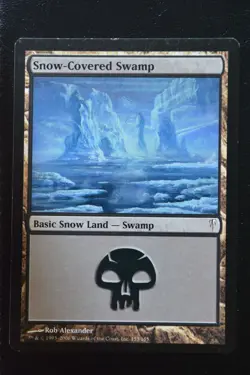 Magic The Gathering MTG SNOW-COVERED SWAMP Coldsnap MP Moderately Played - Image 1