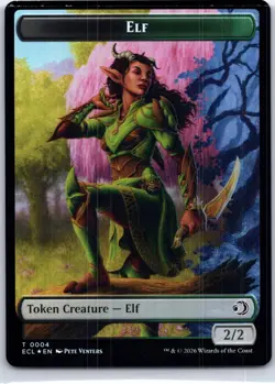 Elf // Treasure Double-Sided Token T Lorwyn Eclipsed 4 // 10 NM Foil - Image 1