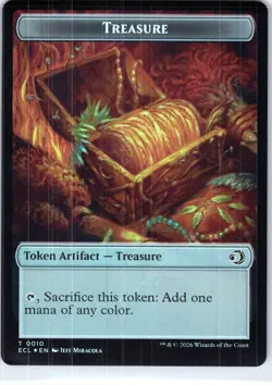 Elf // Treasure Double-Sided Token T Lorwyn Eclipsed 4 // 10 NM Foil - Image 2