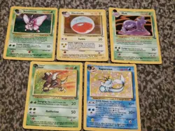Vintage Pokemon Cards Holo Base Bundle Jungle Set Job Lot 1999 WOTC DAMAGED - Image 5