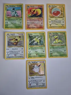Pokemon Jungle Holo lot Flareon Electr Nidoqueen Rare WoTC Vintage No Symbol MP - Image 1
