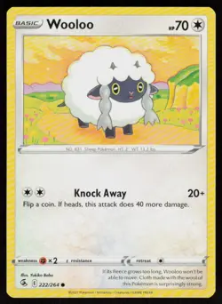 Wooloo 222/264 Common Fusion Strike Pokemon Near Mint - Image 1