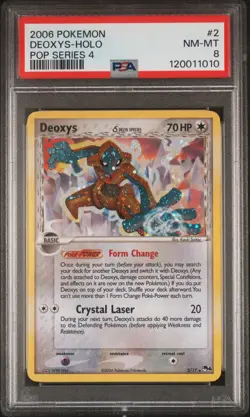 PSA 8 Deoxys Holo 2/17 Pop Series 4 2006 Pokemon Card - Image 1