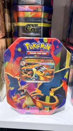 2026 Pokemon Mega Charizard ex Factory Sealed Tin Box - 4 Booster Packs - 1 Foil - Image 1