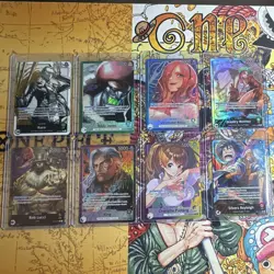 Bandai One Piece CCG 8-Card Leader Alt Art Holo Lot English OP06/OP07/OP12 NM - Image 1