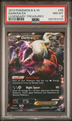 PSA 8 Darkrai EX 88/113 Legendary Treasures 2013 Pokemon Card - Image 1