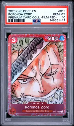 2023 ONE PIECE PREMIUM CARD COLLECTION -ONE PIECE FILM RED- RORONOA ZORO PSA 10 - Image 1