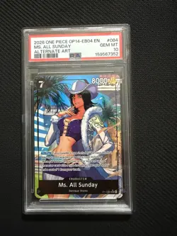 Ms. All Sunday (Alternate Art) OP14-084 The Azure Sea's Seven Foil PSA 10 - Image 1