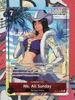 Ms. All Sunday (Alternate Art) OP14-084 The Azure Sea's Seven Foil One Piece TCG - Image 3
