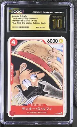 Japanese One Piece Monkey D. Luffy P-022 CGC 10 PRISTINE Film Red Promo - Image 1