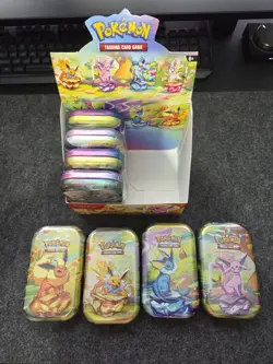 Pokemon Prismatic Evolutions Mini Tin Display Box (8 mini tins) - Image 3
