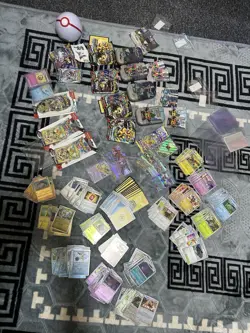 Pokemon TCG 300+ Cards Bundle Mini Tins Ex’s IR Blisters Top Loaders Sleeves - Image 1