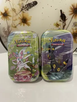 Pokemon Prismatic Evolutions Mini Tins Sealed Umbreon & Sylveon 4 packs total - Image 1