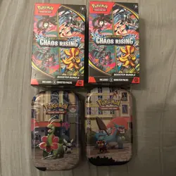 Pokemon TCG Chaos Rising Booster Bundles x2 & Lumiose City Mini Tins x2 Sealed - Image 1
