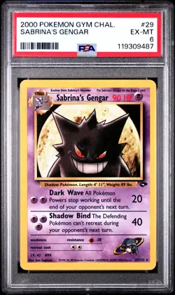 PSA 6 Sabrina's Gengar 29/132 Gym Challenge 2000 Pokemon Card - Image 1