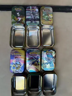 Pokemon Mini Tin lot of 6 Empty Collectible Tins *No Packs* game Storage - Image 1